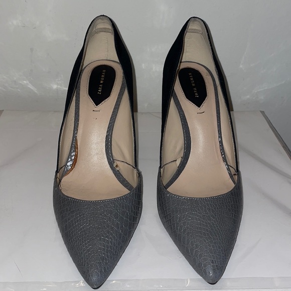 Zara colorblock gray black contrasting high heel - Picture 2 of 10